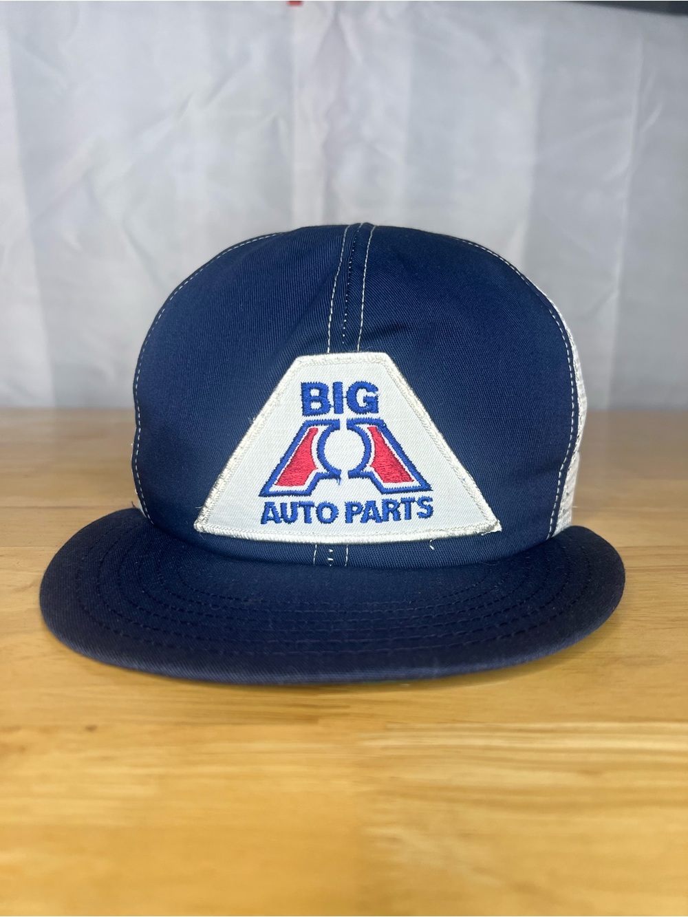 Vintage 80s Big A Auto Parts Trucker Hat Snapback Mesh Green Underbrim USA